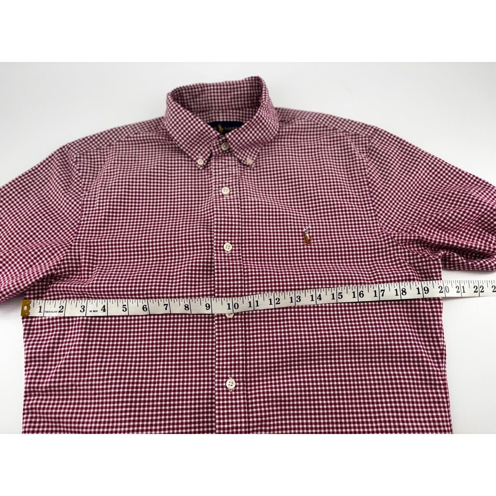 Polo Ralph Lauren Boys Size M 10-12 Red White Gingham Short Sleeve Button Down - Picture 5 of 6